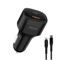 Dual Port Car Charger 20W with PVC Type-C to Lightning Cable â€“ GNCQC3PDUBK